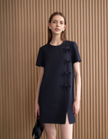 Bow Front Short Sleeve Dress