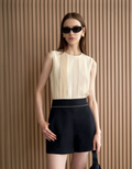 Irregular Pleats Sleeveless Top