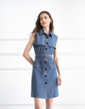 Button Front Denim Dress