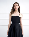 Contrast Bow Straps Sleeveless Top