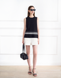 Contrast Detail Sleeveless Top