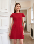 Acetate Blend Zip Up Dress