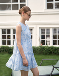 Sleeveless Ruffled Hem Printed Dress