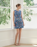 Floral Print Button Front Denim Dress