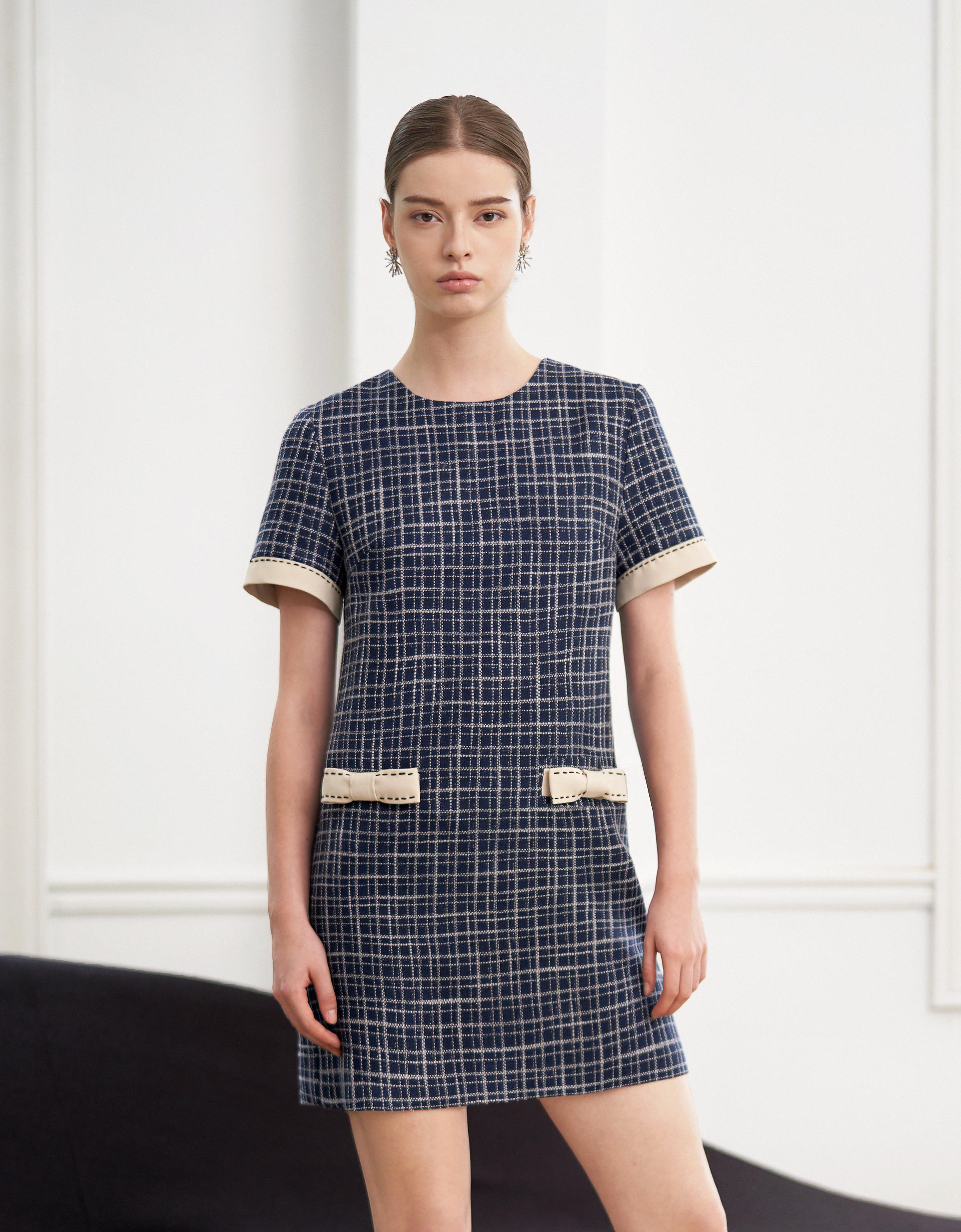 dark blue & apricot(a27452)