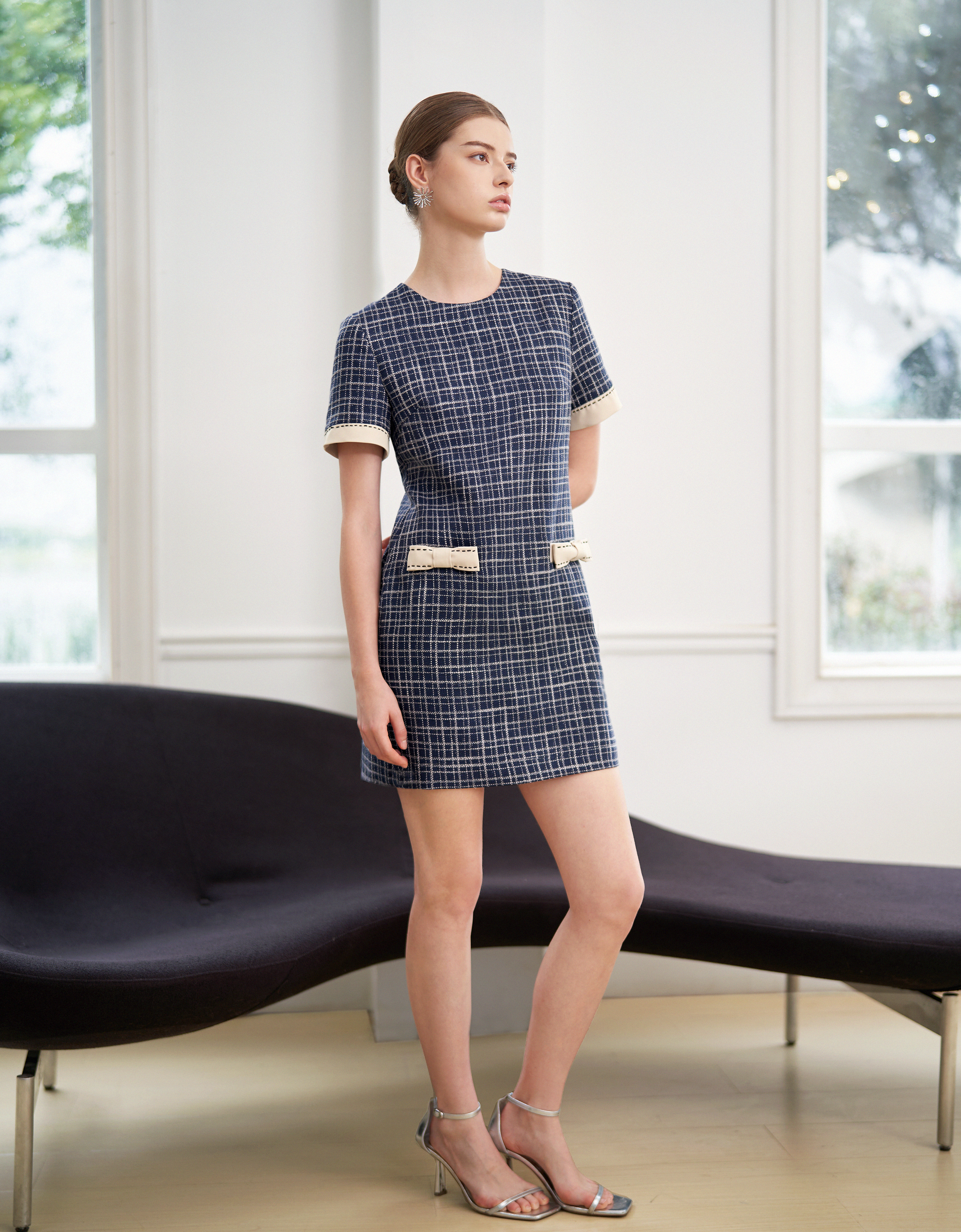 dark blue & apricot(a27452)