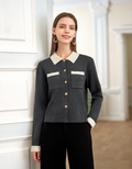 Contrast Detail Button Front Jacket