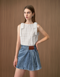 Shoulder Bows Cutwork Embroidery Top