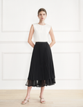 Mesh Layer Reversible Pleated A-line Skirt