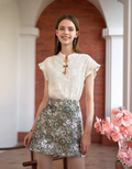 Floral Jacquard A-line Skirt