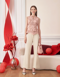 Pleated Wide-leg Suit Trousers