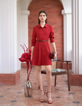 Button Front Long Sleeve Shirt Dress