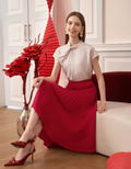 A-line Pleated Midi Skirt