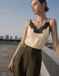 Contrast Lace Trim Camisole Top