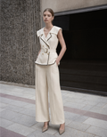 Straight-leg Mid-rise Textured Trousers