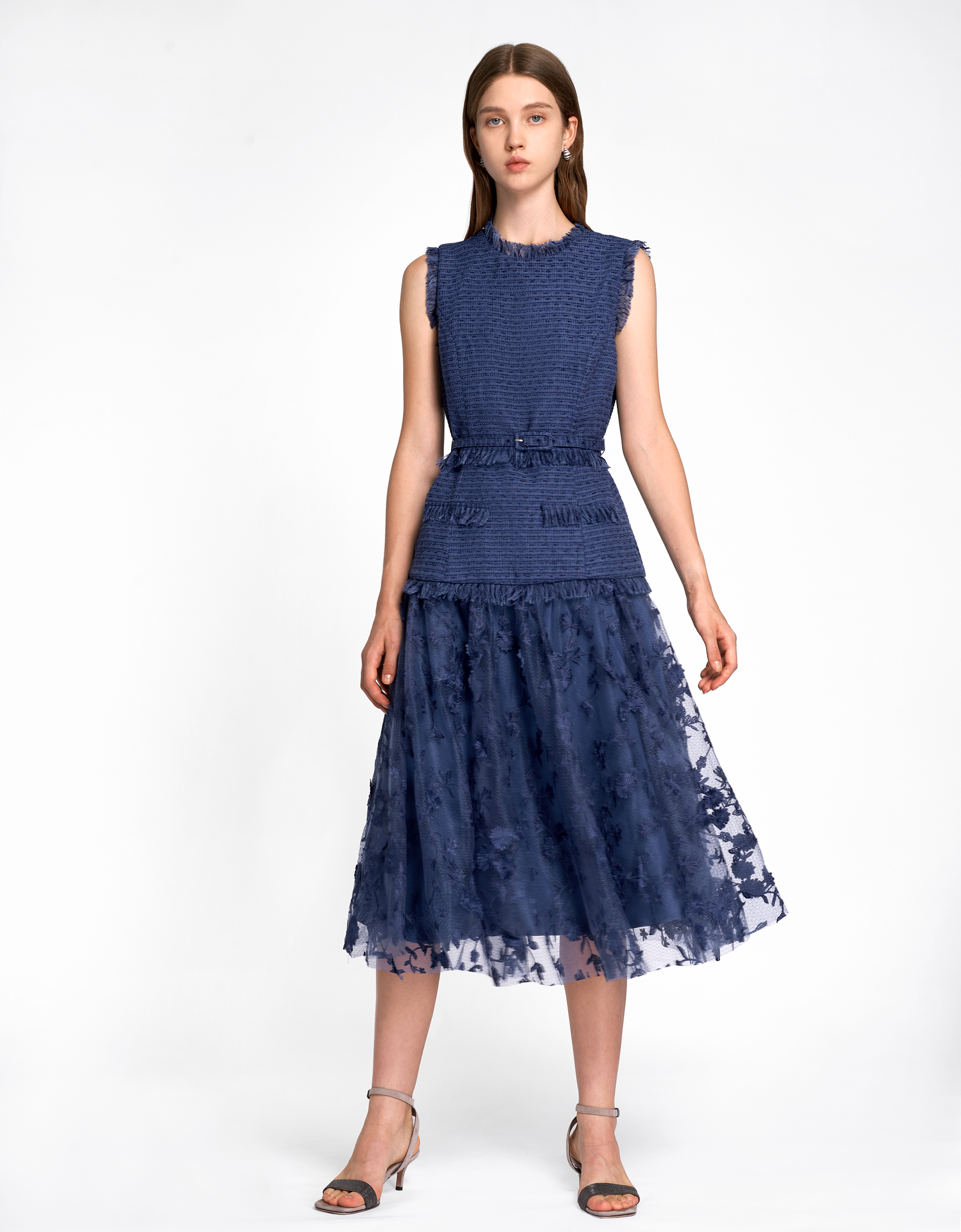 Lumignon original Blue tweed dress ブラック Maje_MFPRO03114-2507_H_1.jpg
