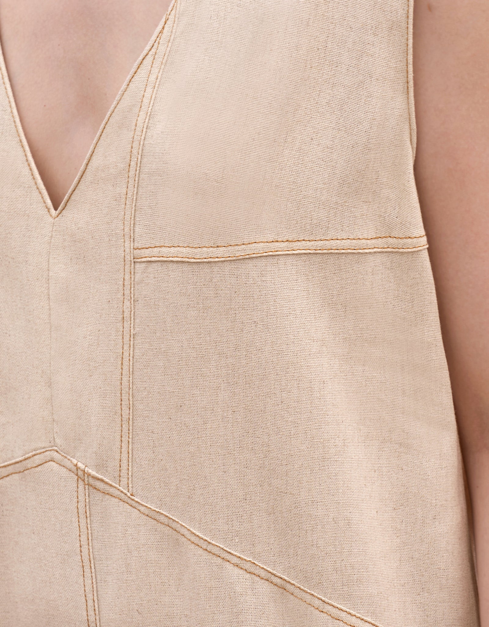 Contrast Topstitch Dress – SaturdayClub Singapore