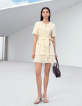 Zip Up Pleated Hem Dress