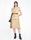 Pleated Side Midi Suit Dress