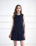 Slit Hem Sleeveless Denim Dress