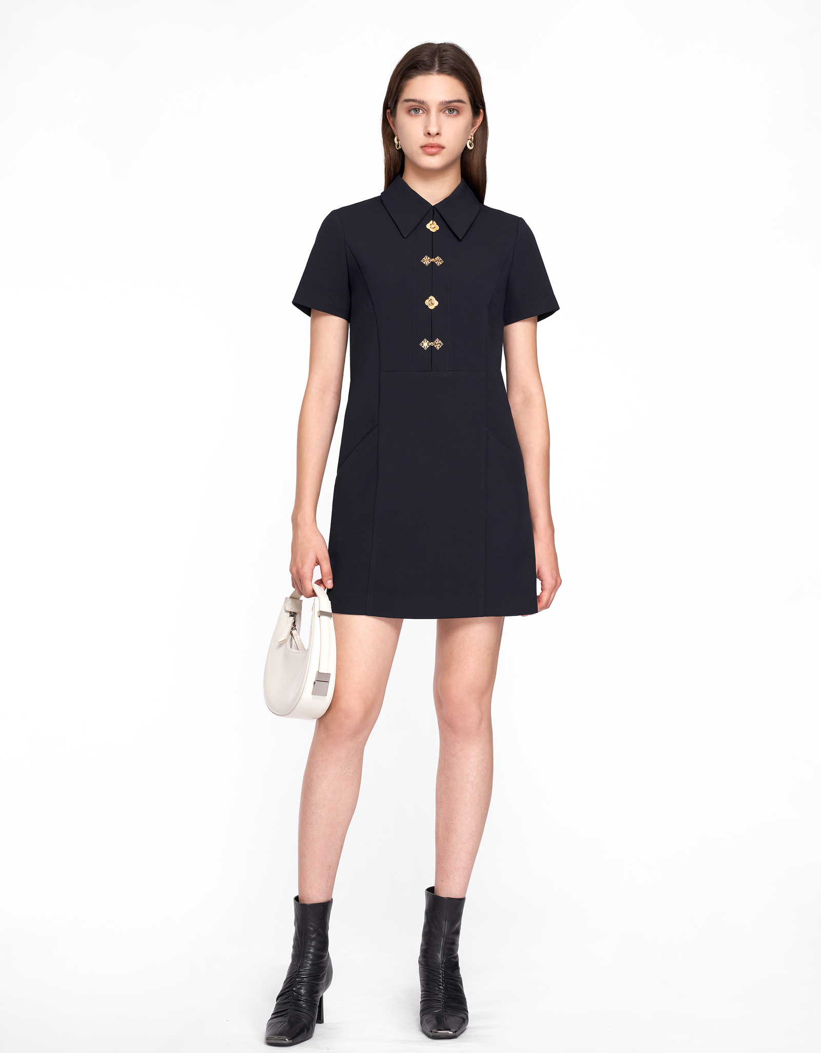 SaturdayClub★イントリケートボタン襟付シフトワンピース送関込 Intricate Button Collared Shift Dress – SaturdayClub Singapore
