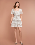 Square Neck Layered Skirt Lace Dress