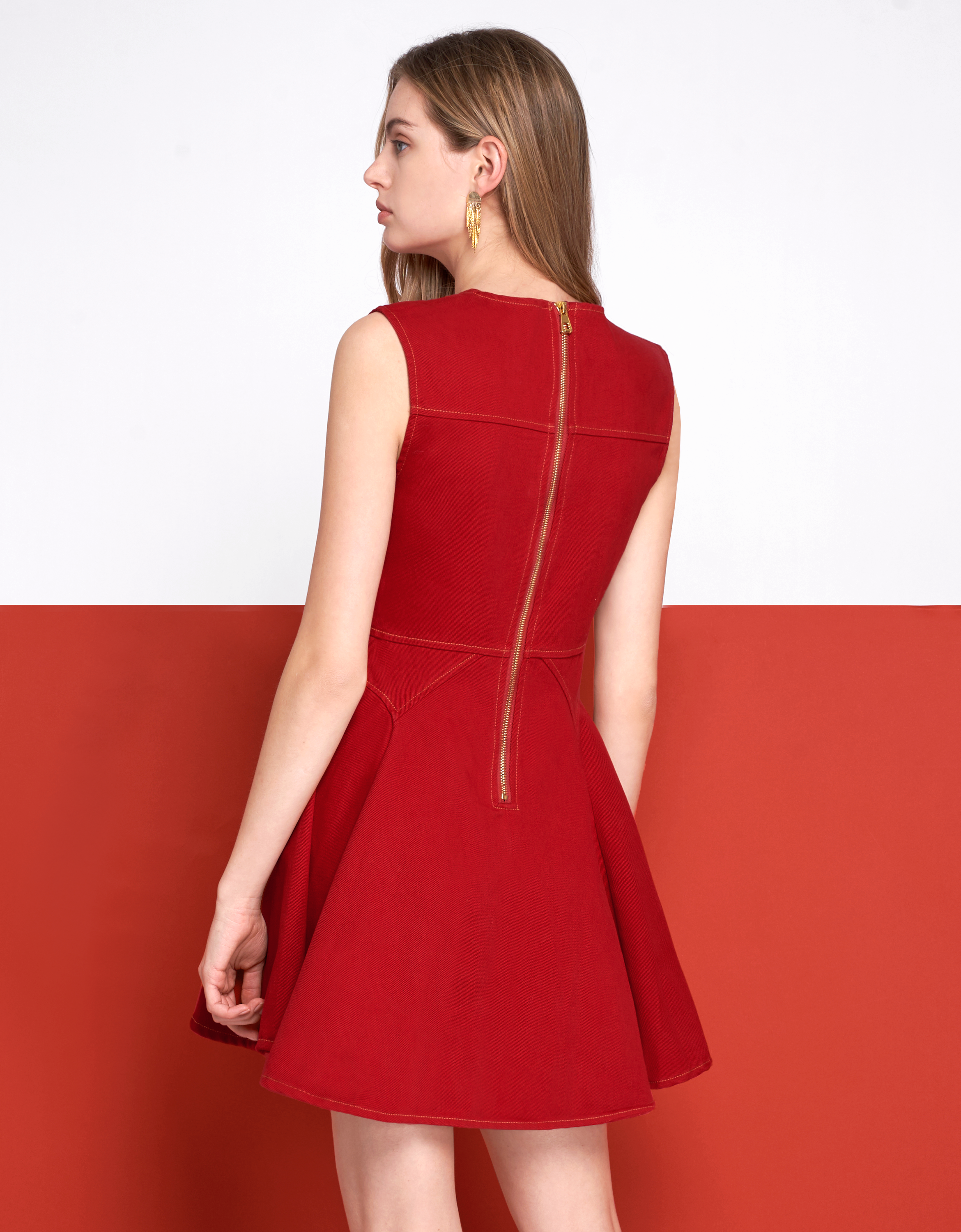 A-line Skirt Button Front Denim Dress – SaturdayClub Singapore