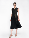 Faux Two-piece Pleated Skirt Suit Dress
