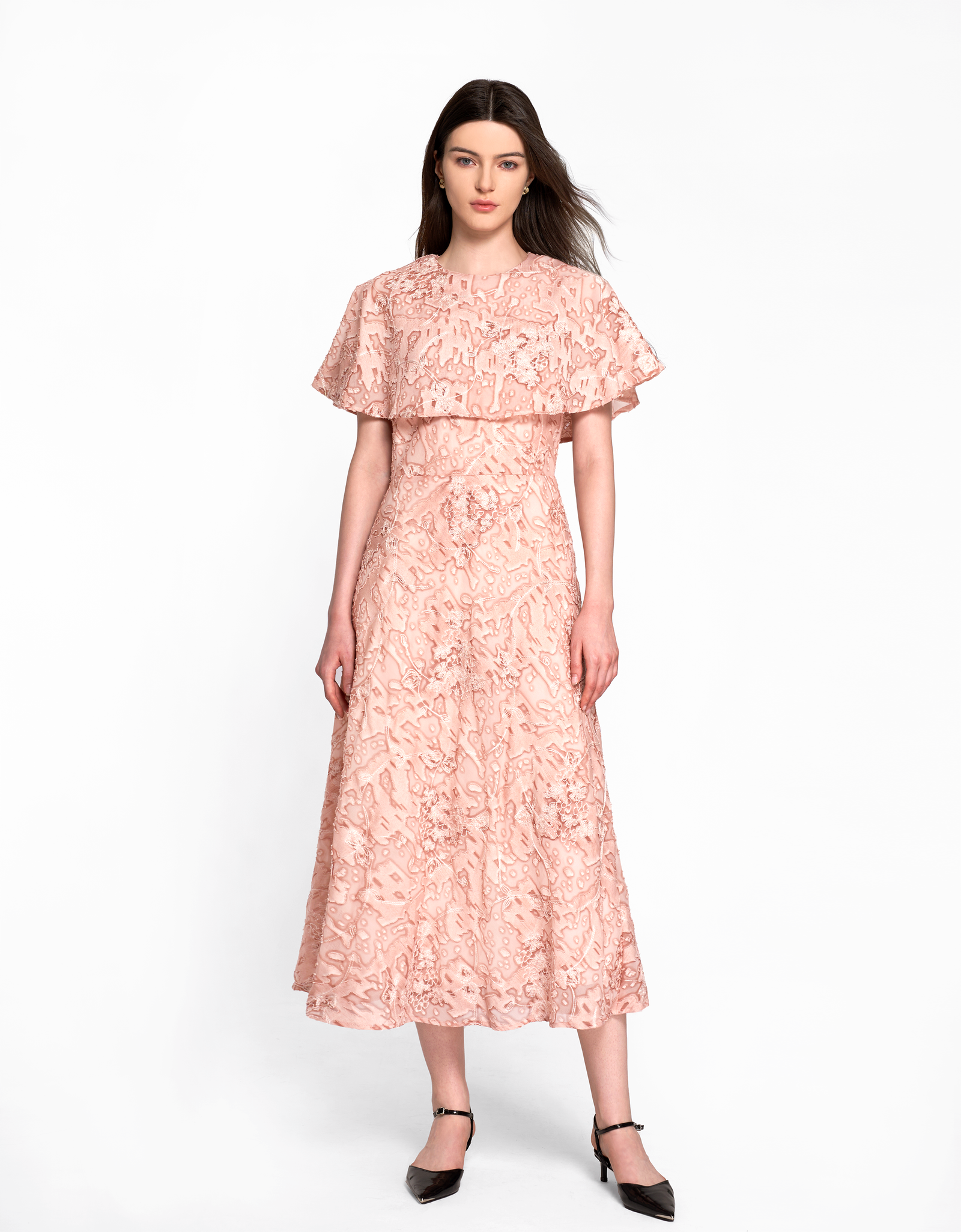 Cape Collar Jacquard Dress – SaturdayClub Singapore