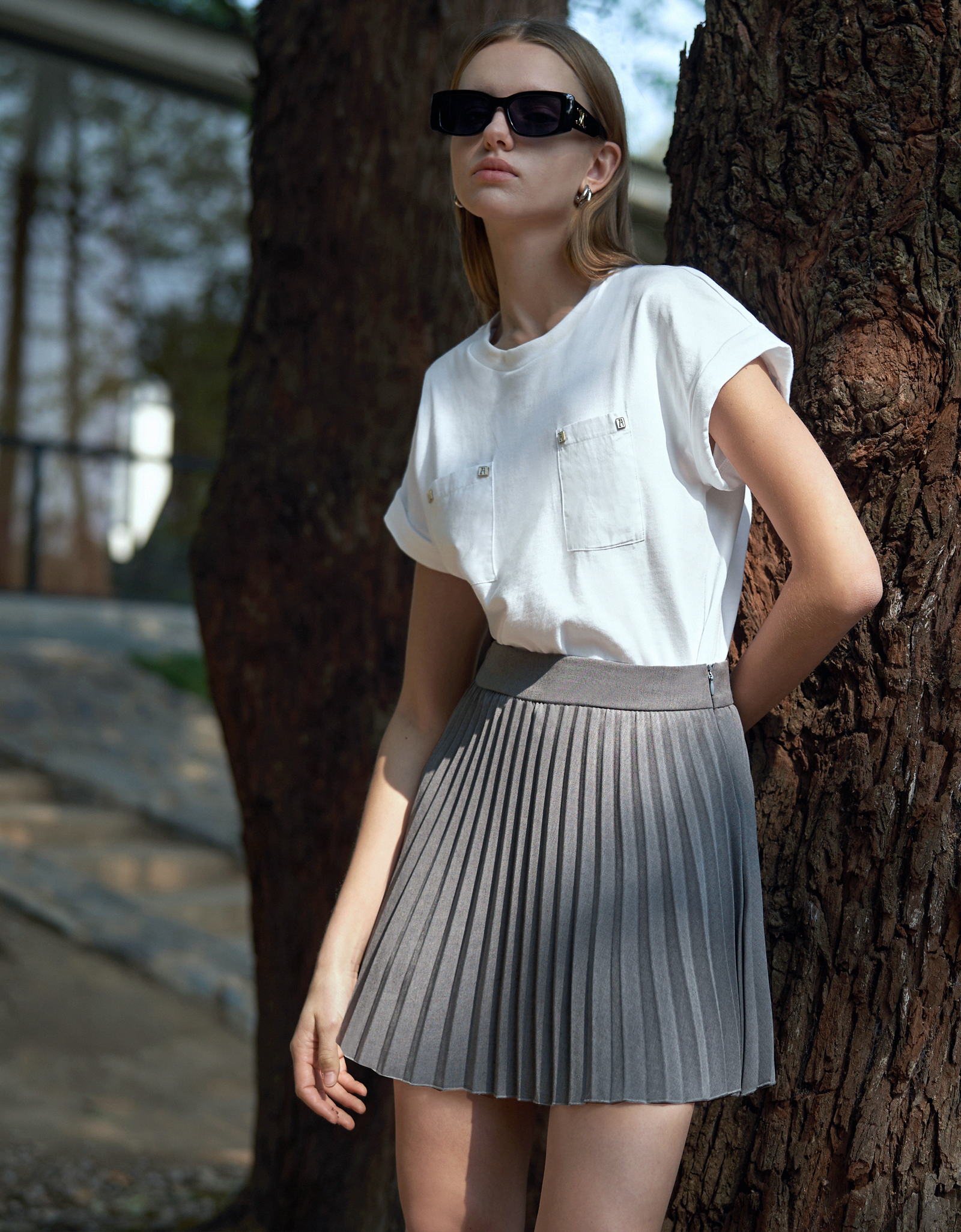 Pleated A-line Short Skirt – SaturdayClub Singapore