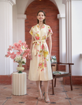 Floral Print Midi Shirt Dress