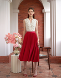Pleated Midi Fishtail Skirt
