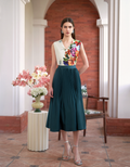 Pleated Midi Fishtail Skirt