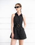 Polka Dot Belted Romper