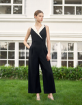 Contrast Collar Sleeveless Jumpsuit