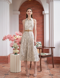 Tiered Skirt Sleeveless Printed Dress