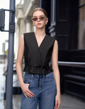 V-neck Ruffled Crop Top