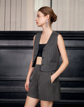V-neck Sleeveless Stripe Vest