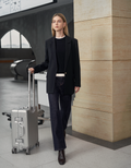Acetate Contrast Stripe Cuffs Suit Blazer