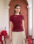 Cutout Front Wrap Knit Top