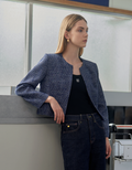 Round Neck Tweed Jacket