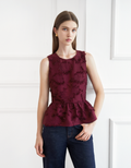 Fringed Jacquard Sleeveless Top