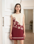 Colorblock Floral Print Sleeveless Dress