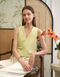 Side Tie V-neck Sleeveless Vest