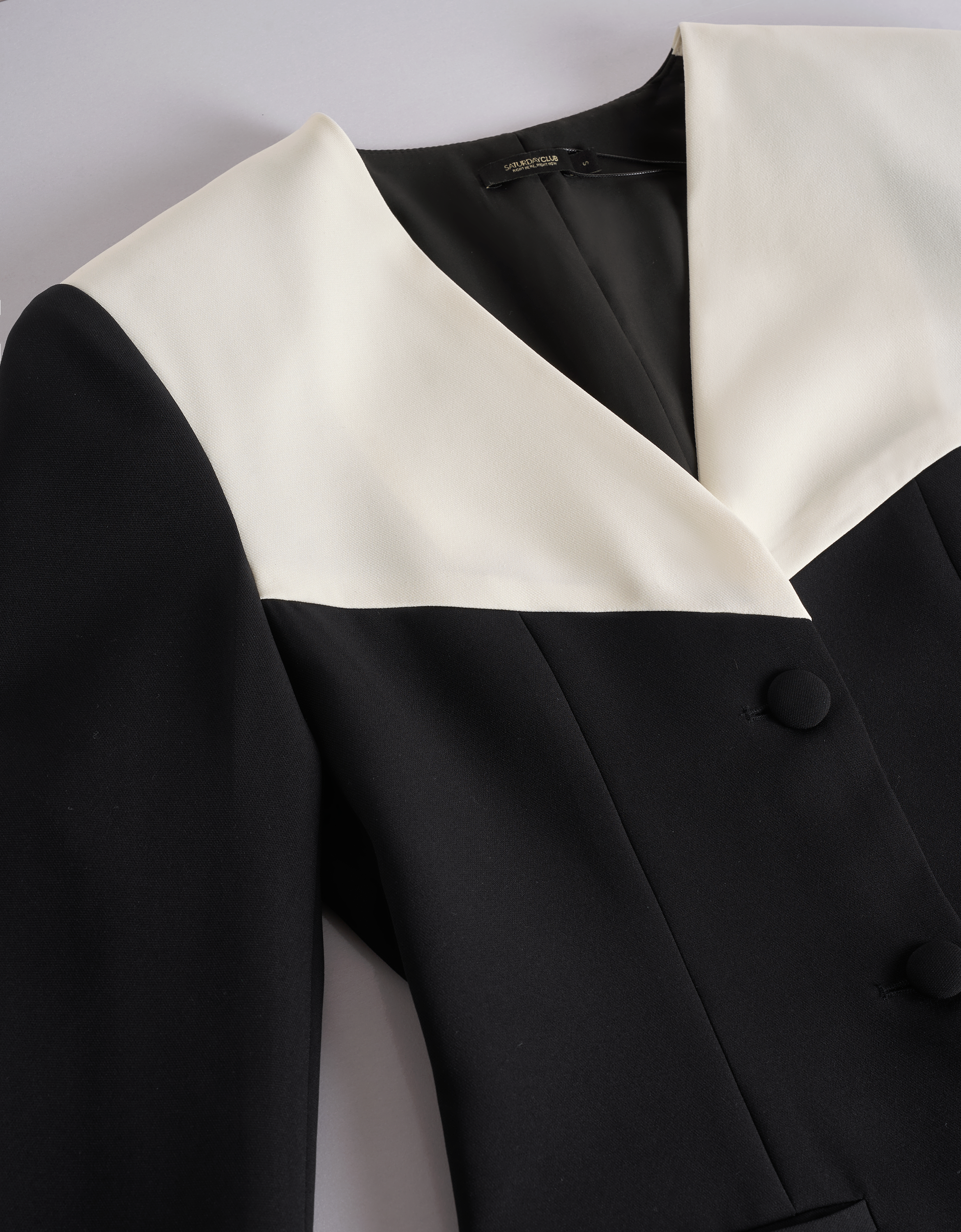 Colorblock V-neck Fitted Suit Dress