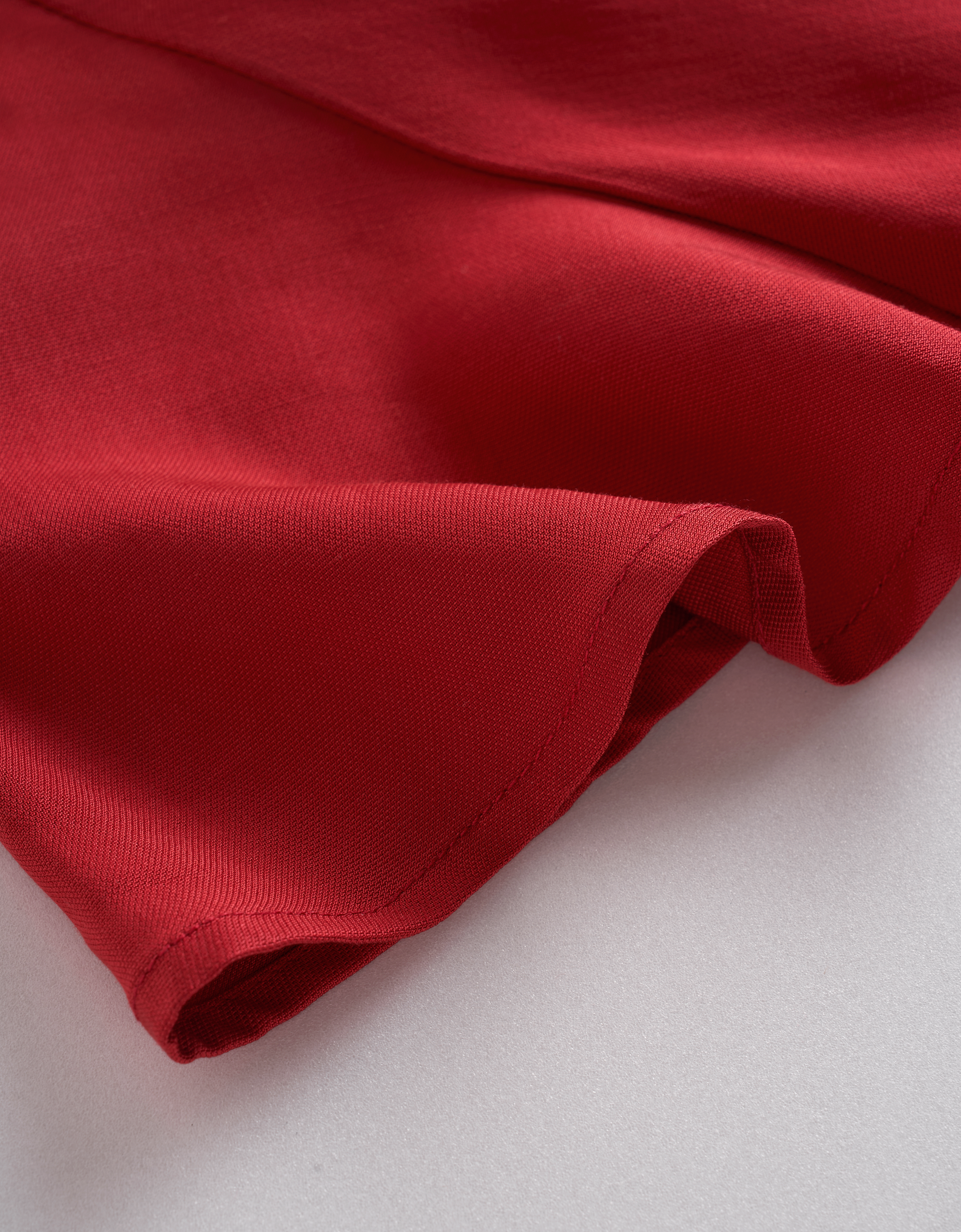 Tencel-linen Mandarin Collar Short Sleeve Top