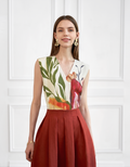 V-Neck Floral Print Sleeveless Top