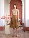 A-line Pleated Midi Skirt