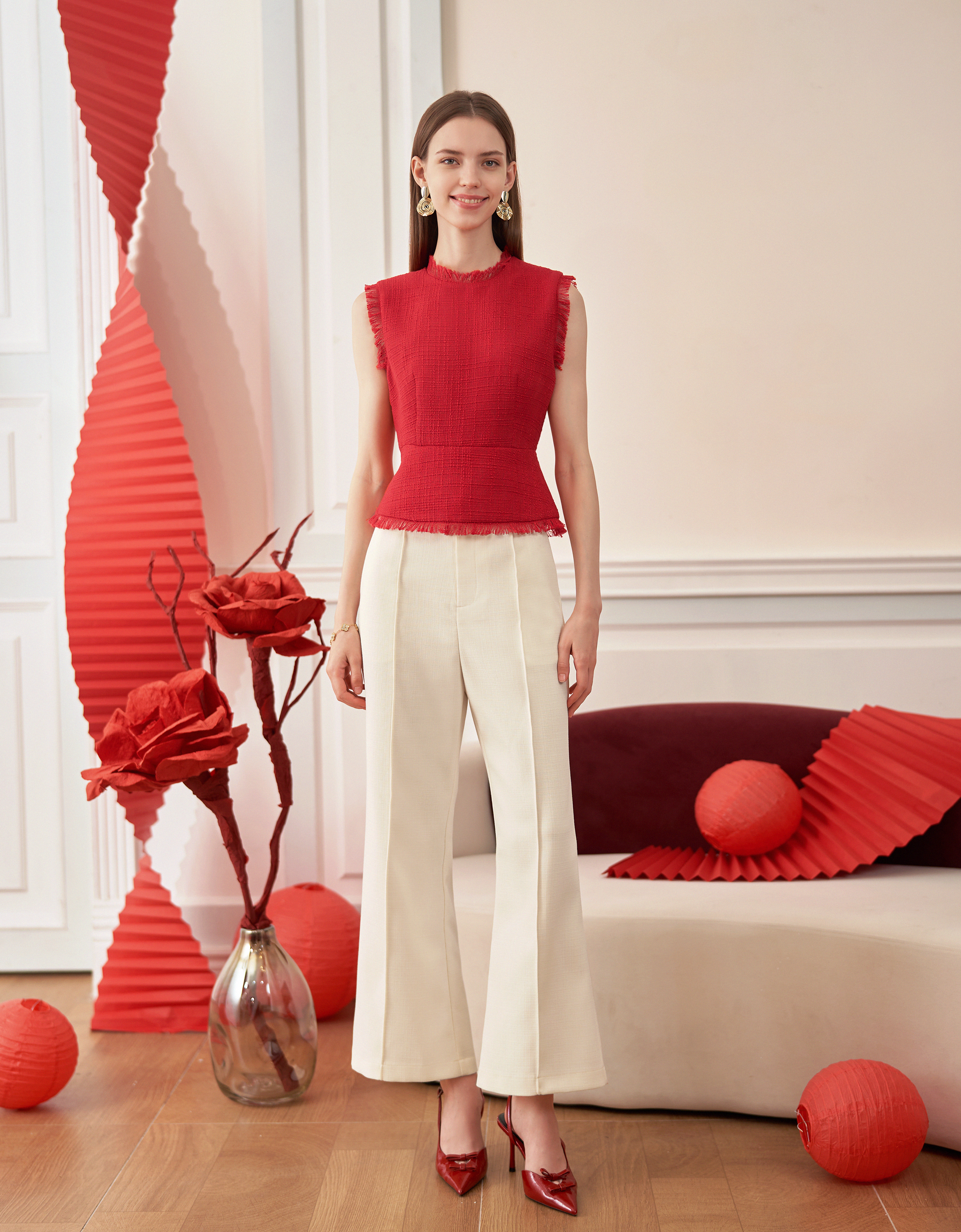 Center Seam Wide Leg Trousers