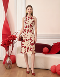 Round Neck Sleeveless Printed Midi Dress